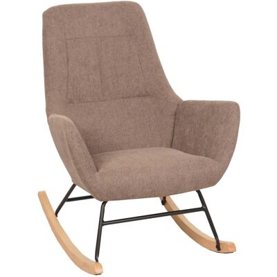 Hhg - Mecedora 704, Mecedora Sillón Reclinable Sillón Tv, Madera Maciza Metal Tela/textil 320g/m², Marrón Hhg - Mecedora 704, Mecedora Sillón Reclinable Sillón Tv, Madera Maciza Metal Tela/textil 320g/m², Marrón