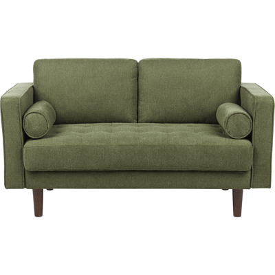 BELIANI Sofá Retro 2 Plazas Tapizado Tela Poliéster Respaldo Acolchado Sala De Estar Verde Nurmo BELIANI Sofá Retro 2 Plazas Tapizado Tela Poliéster Respaldo Acolchado Sala De Estar Verde Nurmo