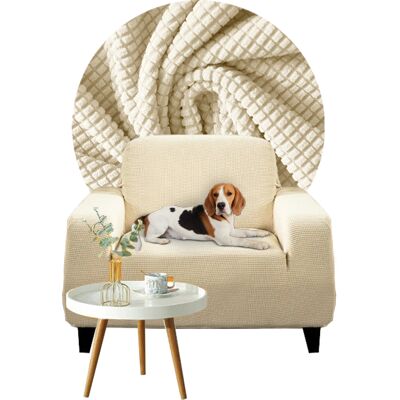 OEM Funda Para Sofá Cama, Sofá Individual, Jacquard Color Crema OEM Funda Para Sofá Cama, Sofá Individual, Jacquard Color Crema