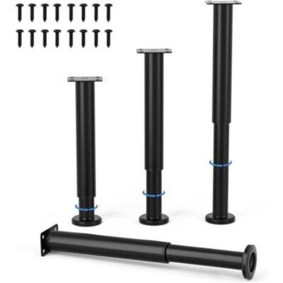 OEM Patas Ajustables Para Muebles De 25 Cm, Redondas, De Metal Negro, Para Mesa, Sofá, Armario O Cama, Con Tornillos Incluidos. OEM Patas Ajustables Para Muebles De 25 Cm, Redondas, De Metal Negro, Para Mesa, Sofá, Armario O Cama, Con Tornillos Incluidos.