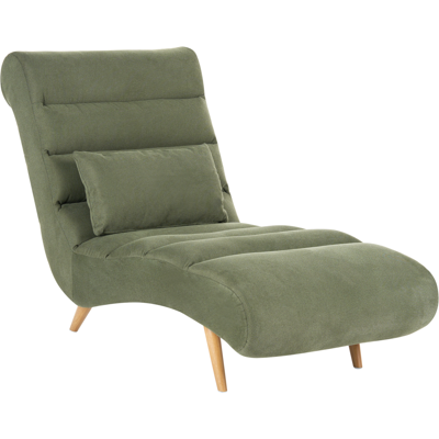 BELIANI Chaise Longue Moderna De Tela Repelente Al Agua Diván Sala De Estar Patas Efecto Madera Verde Rives BELIANI Chaise Longue Moderna De Tela Repelente Al Agua Diván Sala De Estar Patas Efecto Madera Verde Rives