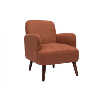 Miliboo - Sillón Escandinavo De Terciopelo Texturizado En Color Tierra Quemada Y Madera Oscura Isko Miliboo - Sillón Escandinavo De Terciopelo Texturizado En Color Tierra Quemada Y Madera Oscura Isko