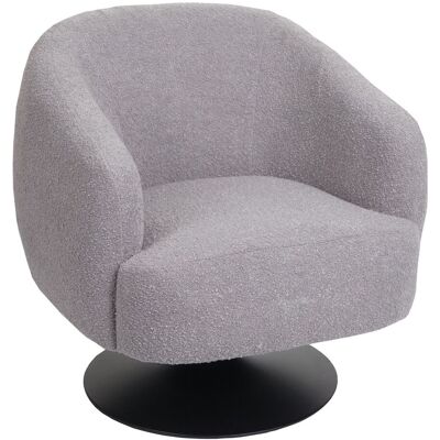 DÉCOSHOP26 Illón Lounge Giratorio De Diseño Asiento Ancho Tejido Borreguito Metal Gris Claro 04000685 DÉCOSHOP26 Illón Lounge Giratorio De Diseño Asiento Ancho Tejido Borreguito Metal Gris Claro 04000685