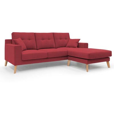 Divani.store Sofá Esquinero Reversible Danés - Tela Impermeable - 237 cm - Rojo Divani.store Sofá Esquinero Reversible Danés - Tela Impermeable - 237 cm - Rojo