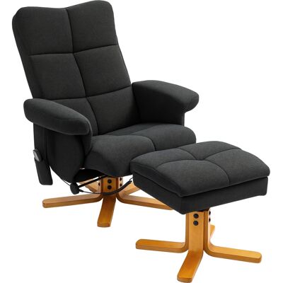 JHY DESIGN Sillón De Masaje Reclinable Con Reposapiés, Reclinación De 145°, Poliéster, 80 X 86 X 99 Cm, Negro. JHY DESIGN Sillón De Masaje Reclinable Con Reposapiés, Reclinación De 145°, Poliéster, 80 X 86 X 99 Cm, Negro.