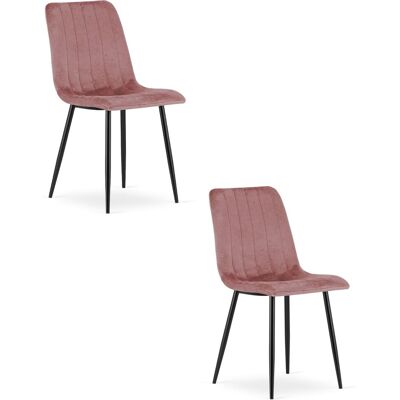 AKORD Silla Lava - Terciopelo Rosa / Patas Negras X 2 AKORD Silla Lava - Terciopelo Rosa / Patas Negras X 2
