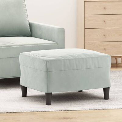 Maisonchic Taburete de Terciopelo Gris Claro - Reposapiés Maisonchic Taburete de Terciopelo Gris Claro - Reposapiés