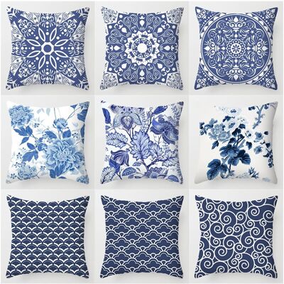 OEM Funda De Cojín Decorativa De Estilo Chino Para Exteriores Con Estampado Floral De Porcelana Azul Y Blanca, Decoración Retro, Ideal Para Camas, Salas De Estar, Sofás Y Otros Muebles Del Hogar. 45 X 45 OEM Funda De Cojín Decorativa De Estilo Chino Para Exteriores Con Estampado Floral De Porcelana Azul Y Blanca, Decoración Retro, Ideal Para Camas, Salas De Estar, Sofás Y Otros Muebles Del Hogar. 45 X 45