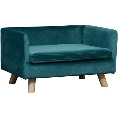 IROVAMI Sofá Cama Para Perros De Estilo Escandinavo, Cojín Suave, Patas De Madera Maciza, Dimensiones: 64 X 45 X 36 Cm, Terciopelo Azul Pato. IROVAMI Sofá Cama Para Perros De Estilo Escandinavo, Cojín Suave, Patas De Madera Maciza, Dimensiones: 64 X 45 X 36 Cm, Terciopelo Azul Pato.