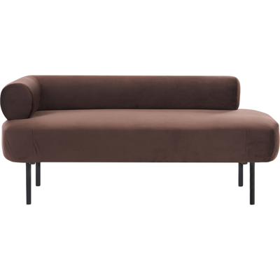 BELIANI Chaise Longue Tapizado De Terciopelo Patas De Metal Izquierdo Marrón Oscuro Mirmande BELIANI Chaise Longue Tapizado De Terciopelo Patas De Metal Izquierdo Marrón Oscuro Mirmande