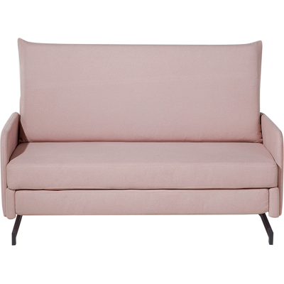 BELIANI Sofá Cama Tapizado En Tela Rosa 2 Plazas Sala De Estar Moderna Belfast BELIANI Sofá Cama Tapizado En Tela Rosa 2 Plazas Sala De Estar Moderna Belfast