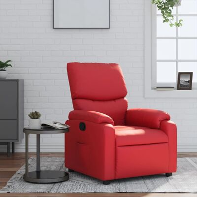 Sillón reclinable de vidaXL - Cuero sintético, Rojo - Silla reclinable Sillón reclinable de vidaXL - Cuero sintético, Rojo - Silla reclinable