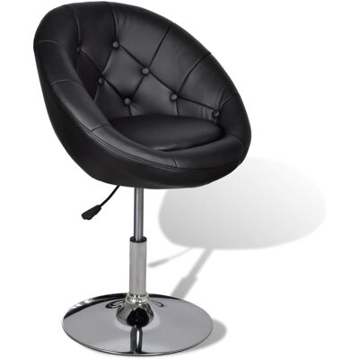 DÉCOSHOP26 Taburete De Bar X1 Sillón Lounge Regulable En Altura En Pvc Negro Y Acero Dec029515 DÉCOSHOP26 Taburete De Bar X1 Sillón Lounge Regulable En Altura En Pvc Negro Y Acero Dec029515