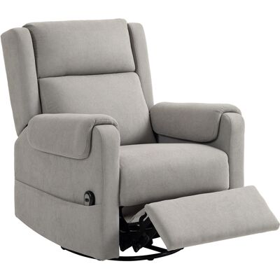 OEM Sillón Relax Reclinable Eléctrico Giratorio Y Basculante Con Reposapiés Ajustable Mando A Distancia Gris Claro OEM Sillón Relax Reclinable Eléctrico Giratorio Y Basculante Con Reposapiés Ajustable Mando A Distancia Gris Claro