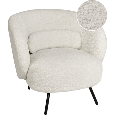 Sillón Makela Beliani Blanco Bouclé - Muebles para salón Sillón Makela Beliani Blanco Bouclé - Muebles para salón
