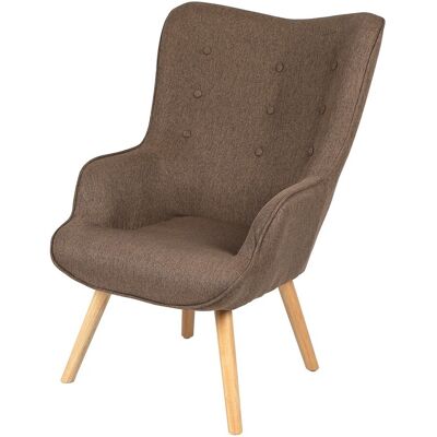 Meublorama - Sillón De Salón En Tela Color Topo Con Patas De Madera Colección Enjoy. Estilo Escandinavo. Meublorama - Sillón De Salón En Tela Color Topo Con Patas De Madera Colección Enjoy. Estilo Escandinavo.