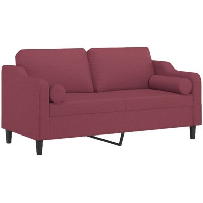 Sofá de tela rojo de 2 plazas con cojines - Sofá Sofá de tela rojo de 2 plazas con cojines - Sofá