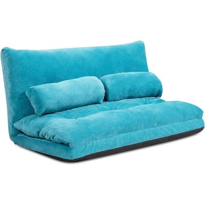 Costway - Sofá De Suelo, Sofá Cama Multifuncional Regulable En 6 Posiciones Con 2 Almohadas, Sofá Duradero Y Estable Con Forro En Ante (azul) Costway - Sofá De Suelo, Sofá Cama Multifuncional Regulable En 6 Posiciones Con 2 Almohadas, Sofá Duradero Y Estable Con Forro En Ante (azul)