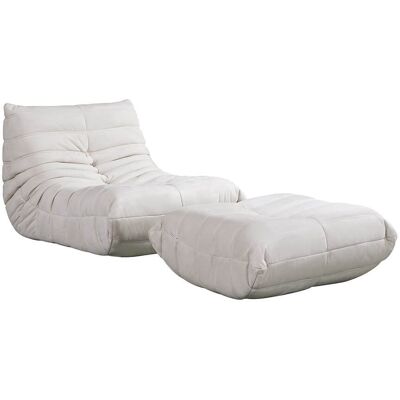 Home Deluxe - Sillón De Relajación Con Taburete Chill Color Beige Home Deluxe - Sillón De Relajación Con Taburete Chill Color Beige