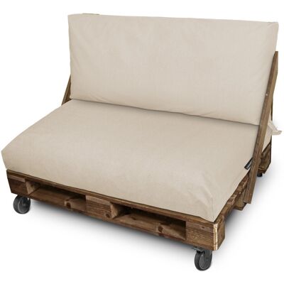 Happers - Cojín Para Palets Toldotex Crudo Set: Asiento 120x80x20 (liso) + Respaldo 120x45x25 (liso) Crudo Happers - Cojín Para Palets Toldotex Crudo Set: Asiento 120x80x20 (liso) + Respaldo 120x45x25 (liso) Crudo
