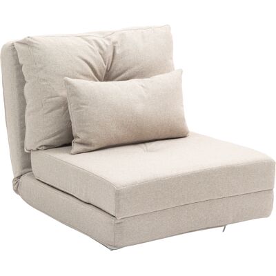 JHY DESIGN Sofá Cama/sillón Convertible, 1 Plaza Con 1 Cojín Y Respaldo Ajustable, Color Beige. JHY DESIGN Sofá Cama/sillón Convertible, 1 Plaza Con 1 Cojín Y Respaldo Ajustable, Color Beige.