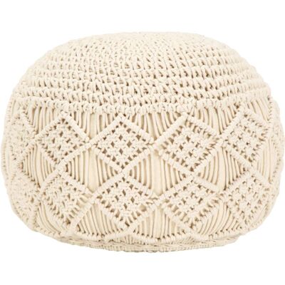 Puf De Macramé Hecho A Mano Algodón 45x30 Cm Vidaxl Puf De Macramé Hecho A Mano Algodón 45x30 Cm Vidaxl