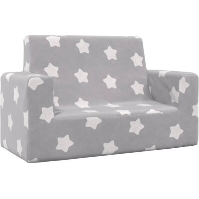 Maisonchic - Sofá infantil de 2 plazas gris con estrellas felpa suave vidaXL Maisonchic - Sofá infantil de 2 plazas gris con estrellas felpa suave vidaXL