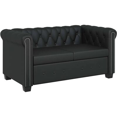Gbly Chesterfield-sofa 2-sitzer Kunstleder Schwarz Gbly Chesterfield-sofa 2-sitzer Kunstleder Schwarz