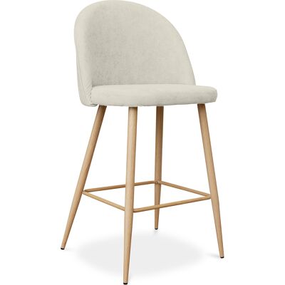 PRIVATEFLOOR Taburete Tapizado En Tela - Diseño Escandinavo - 66cm - Evelyne PRIVATEFLOOR Taburete Tapizado En Tela - Diseño Escandinavo - 66cm - Evelyne