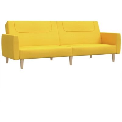 vidaXL Sofá cama de tela amarilla para 2 plazas - Sofá Cama vidaXL Sofá cama de tela amarilla para 2 plazas - Sofá Cama