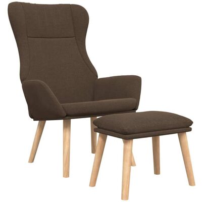 Nova Sillón De Relax Con Taburete Tela Marrón Vidaxl Nova Sillón De Relax Con Taburete Tela Marrón Vidaxl