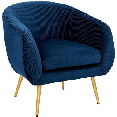 Atmosphera - Sillón 'solaro' Azul En Terciopelo Plisado Créateur D'Intérieur Atmosphera - Sillón 'solaro' Azul En Terciopelo Plisado Créateur D'Intérieur