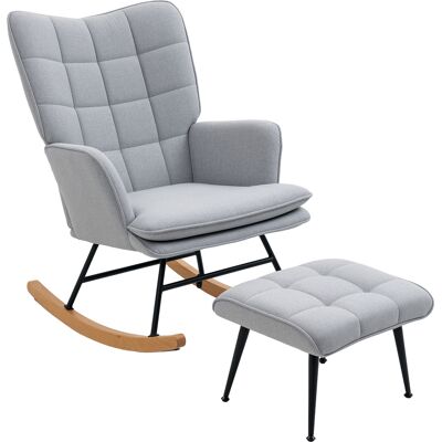BEYAMIS Silla Colgante Con Reposapiés, Diseño Escandinavo, Madera De Haya, Mimbre, 64 Cm X 89 Cm X 90 Cm, Gris. BEYAMIS Silla Colgante Con Reposapiés, Diseño Escandinavo, Madera De Haya, Mimbre, 64 Cm X 89 Cm X 90 Cm, Gris.