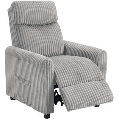 OEM Sillón Relax Reclinable Manual Tapizado En Pana Instalación Rápida Reposapiés Acolchado Grueso Gris Claro OEM Sillón Relax Reclinable Manual Tapizado En Pana Instalación Rápida Reposapiés Acolchado Grueso Gris Claro