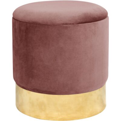 Puf Redondo De Terciopelo Con Almacenamiento Akord Golden Rosa Puf Redondo De Terciopelo Con Almacenamiento Akord Golden Rosa