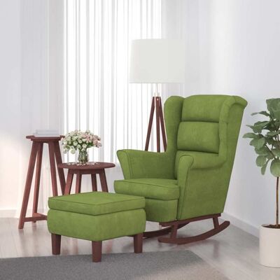 Sillón Verde Claro con Taburete VIDAXL - Muebles Relajantes Sillón Verde Claro con Taburete VIDAXL - Muebles Relajantes