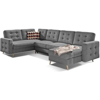 MEUBLORAMA Sofá Esquinero Panorámico Convertible Hasgard U 326 Cm Gris Oscuro Con Almacenaje MEUBLORAMA Sofá Esquinero Panorámico Convertible Hasgard U 326 Cm Gris Oscuro Con Almacenaje
