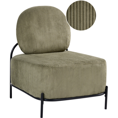 BELIANI Sillón Decorativo Tapizado En Pana Estructura De Metal Estilo Retro Salón Verde Lunde BELIANI Sillón Decorativo Tapizado En Pana Estructura De Metal Estilo Retro Salón Verde Lunde