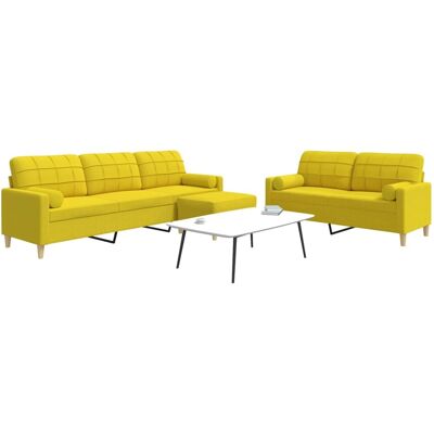 Vidaxl - Juego de Sofá 3 Piezas con Reposapiés y Cojines - Muebles de Sala Vidaxl - Juego de Sofá 3 Piezas con Reposapiés y Cojines - Muebles de Sala