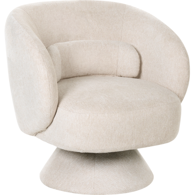 BELIANI Sillón Giratorio Estilo Retro Sala De Estar Silla Decorativa Con Cojín Beige Claro Lieksa BELIANI Sillón Giratorio Estilo Retro Sala De Estar Silla Decorativa Con Cojín Beige Claro Lieksa