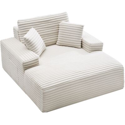 Vevor Chaise Longue Relajante, Sofá Cama Tapizado Con Cojines Decorativos Y Reposabrazos, Con Asiento Profundo Para Salón Y Dormitorio, Sillón De Esponja Elástica Beige, 1380 X 1500 X 700 Mm Vevor Chaise Longue Relajante, Sofá Cama Tapizado Con Cojines Decorativos Y Reposabrazos, Con Asiento Profundo Para Salón Y Dormitorio, Sillón De Esponja Elástica Beige, 1380 X 1500 X 700 Mm