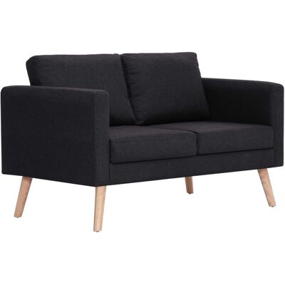 Helloshop26 - Sofá De 2 Plazas Para Salón Salón Interior De Hogar 116 X 70 X 73 Cm Tela Negra 020019541 Helloshop26 - Sofá De 2 Plazas Para Salón Salón Interior De Hogar 116 X 70 X 73 Cm Tela Negra 020019541