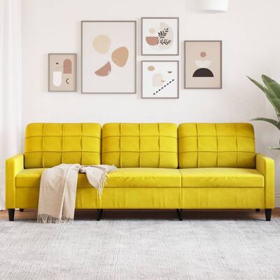 Vidaxl - Sofá de Terciopelo 3 Plazas Amarillo - Sofá Vidaxl - Sofá de Terciopelo 3 Plazas Amarillo - Sofá