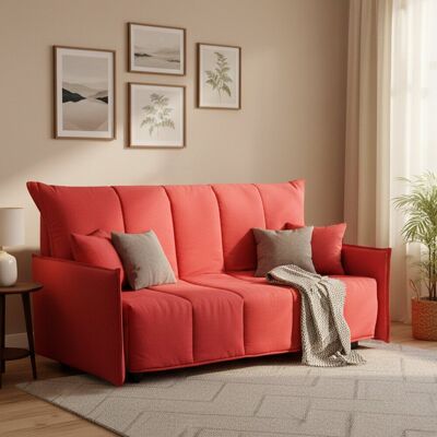 TALAMO ITALIA Sofá Cama Alissa - 2 Plazas, Italia, Rojo, Fácil de montar TALAMO ITALIA Sofá Cama Alissa - 2 Plazas, Italia, Rojo, Fácil de montar