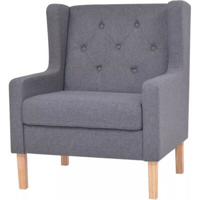 Sillón de Tela Gris HELLOSHOP26 - Estilo Salón Sillón de Tela Gris HELLOSHOP26 - Estilo Salón