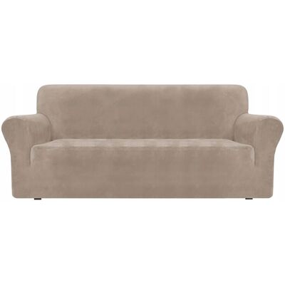 OEM Funda Para Sofá De 3 Plazas, Terciopelo Elástico, Tess, Beige Claro. OEM Funda Para Sofá De 3 Plazas, Terciopelo Elástico, Tess, Beige Claro.
