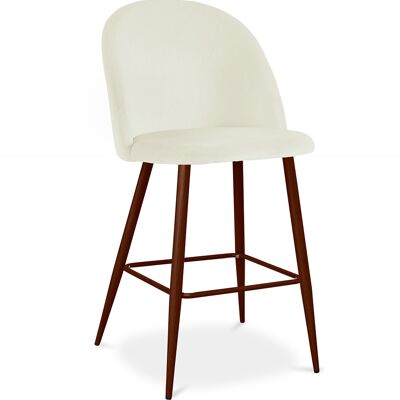 Privatefloor - Taburete Tapizado En Terciopelo - Diseño Escandinavo - 66cm - Evelyne Privatefloor - Taburete Tapizado En Terciopelo - Diseño Escandinavo - 66cm - Evelyne