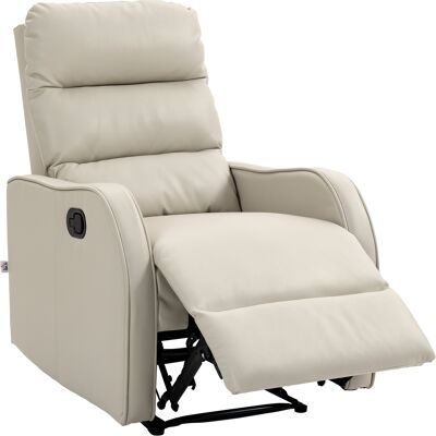 OEM Sillón Relax Reclinable Sofá Relax Tapizado En Pu Con Reposapiés Retráctil Para Dormitorio Salón 65x89x100 Cm Crema OEM Sillón Relax Reclinable Sofá Relax Tapizado En Pu Con Reposapiés Retráctil Para Dormitorio Salón 65x89x100 Cm Crema