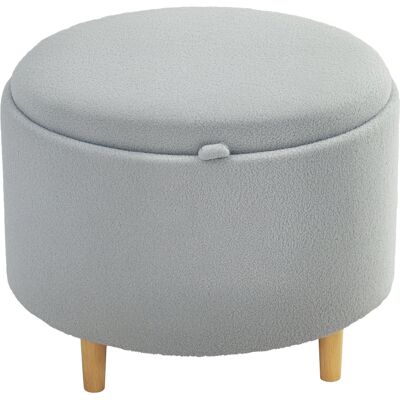 KELLANY Otoman, Puff Acolchado, Forro De Felpa De Oso, Almacenamiento Oculto, Tapa Reversible, 56 Cm X 56 Cm X 42 Cm, Gris KELLANY Otoman, Puff Acolchado, Forro De Felpa De Oso, Almacenamiento Oculto, Tapa Reversible, 56 Cm X 56 Cm X 42 Cm, Gris