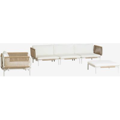 Conjunto De Jardín Con Sofá Modular De 3 Piezas Con 2 Módulos Esquineros, Puff Y Sillón En Acero Roubly Sklum Conjunto De Jardín Con Sofá Modular De 3 Piezas Con 2 Módulos Esquineros, Puff Y Sillón En Acero Roubly Sklum